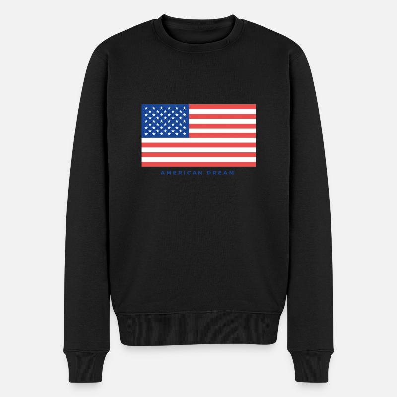 Amerikanischer Traum - Männer Premium Bio Pullover - Schwarz