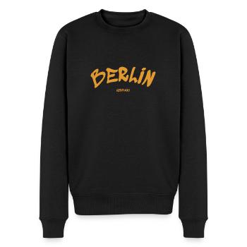Berlin - Deutschland - Germany - Brandenburger Tor - Männer Premium Bio Pullover - Schwarz - Vorne - Nico (187cm)