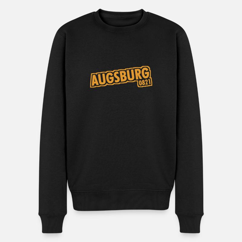 Augsburg 0821 Vorwahl - Männer Premium Bio Pullover - Schwarz