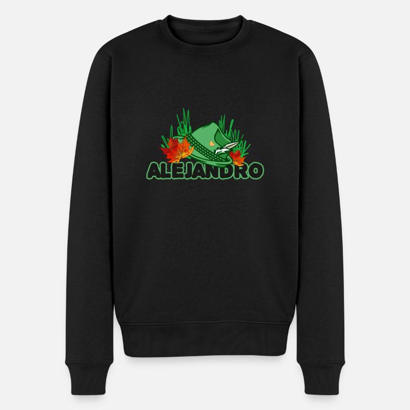 Alejandro name - Männer Premium Bio Pullover - Schwarz