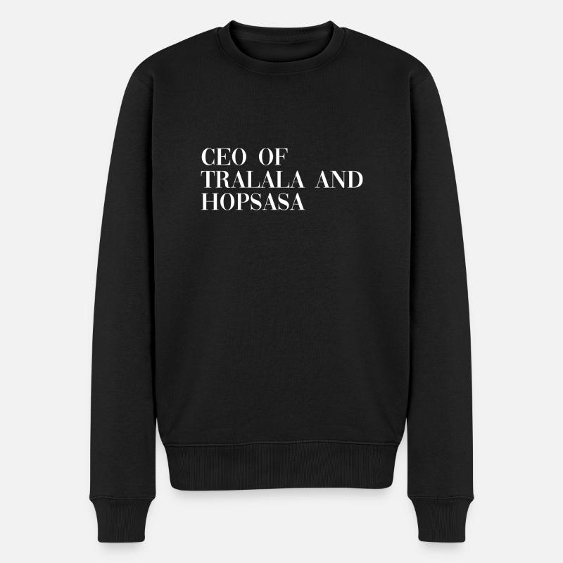 Arbeit lustiger Spruch Meister Ausbildung Chef - Männer Premium Bio Pullover - Schwarz