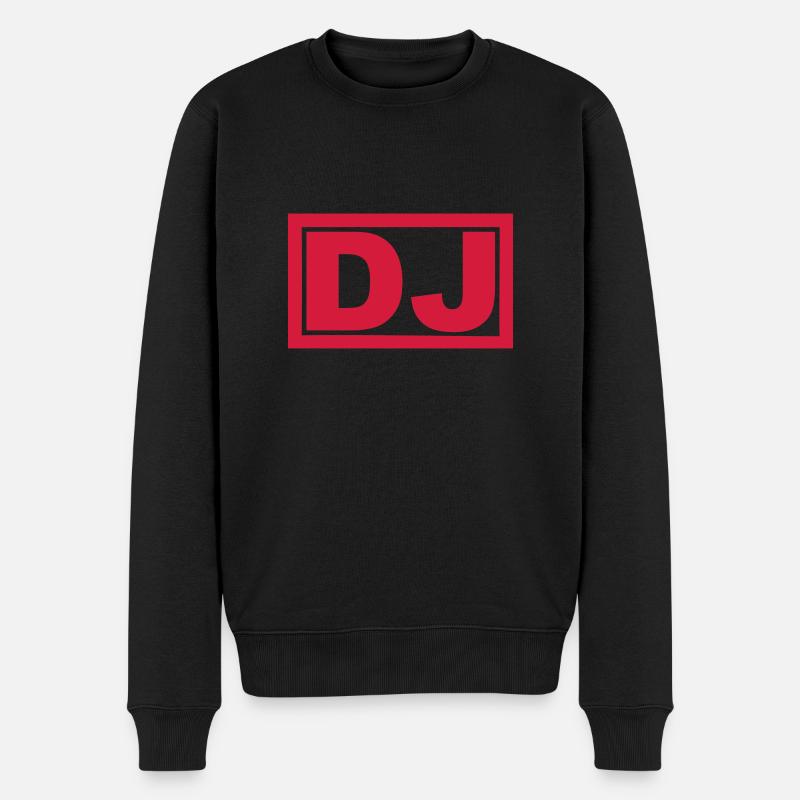 DJ - Männer Premium Bio Pullover - Schwarz