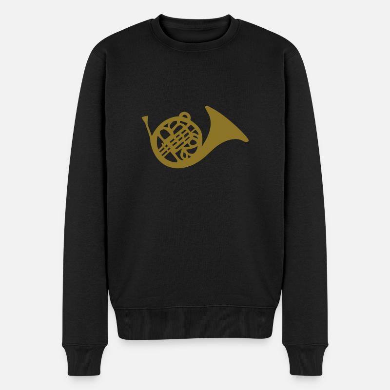 Horn - Männer Premium Bio Pullover - Schwarz