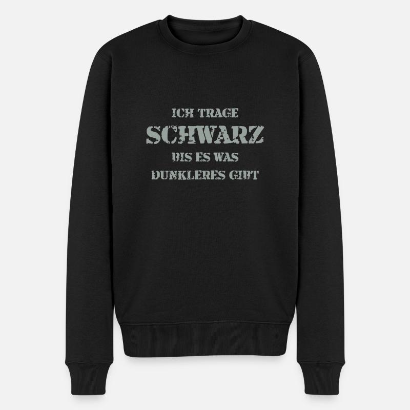ICH TRAGEN SCHWARZ - Männer Premium Bio Pullover - Schwarz
