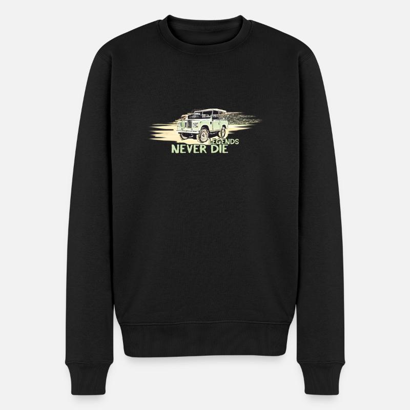 LandRover Defender Serie - Männer Premium Bio Pullover - Schwarz