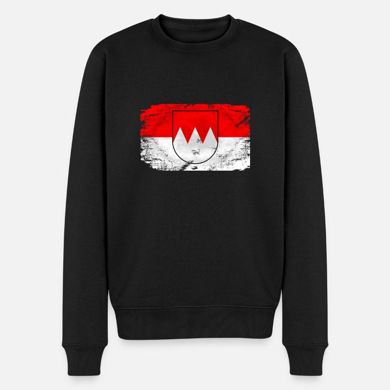 Franken Flagge - Vintage Look - Männer Premium Bio Pullover - Schwarz