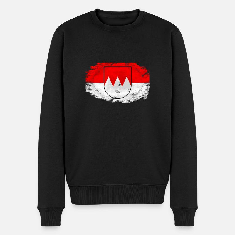 Franken Flagge - Vintage Look - Männer Premium Bio Pullover - Schwarz