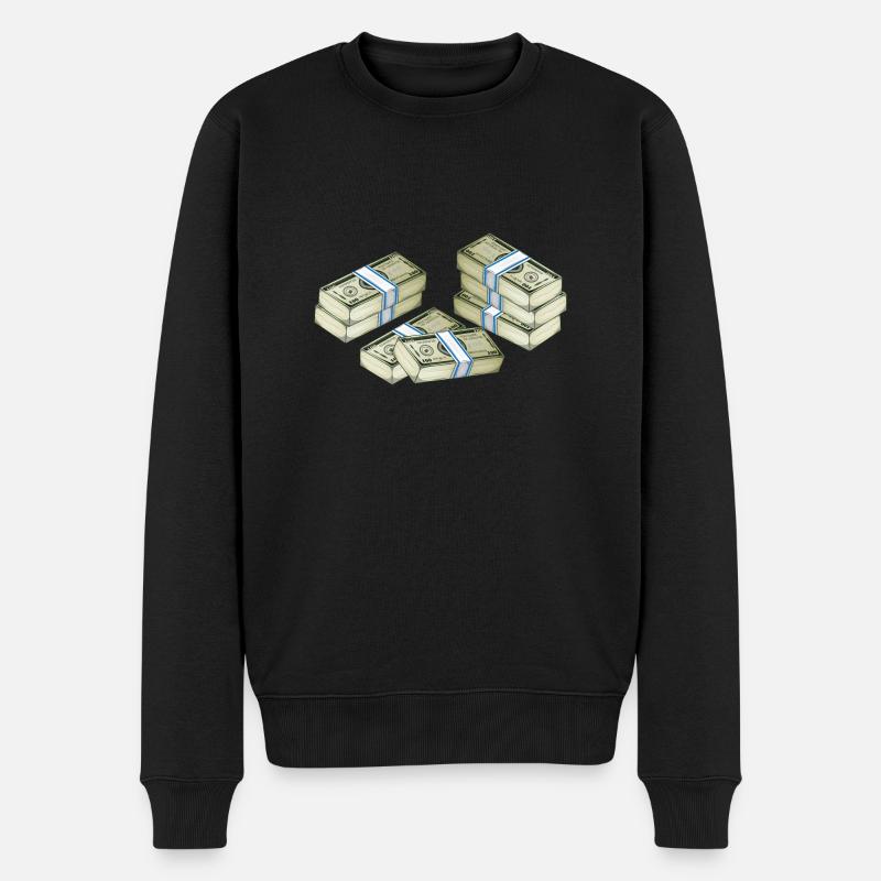 Cash - Männer Premium Bio Pullover - Schwarz
