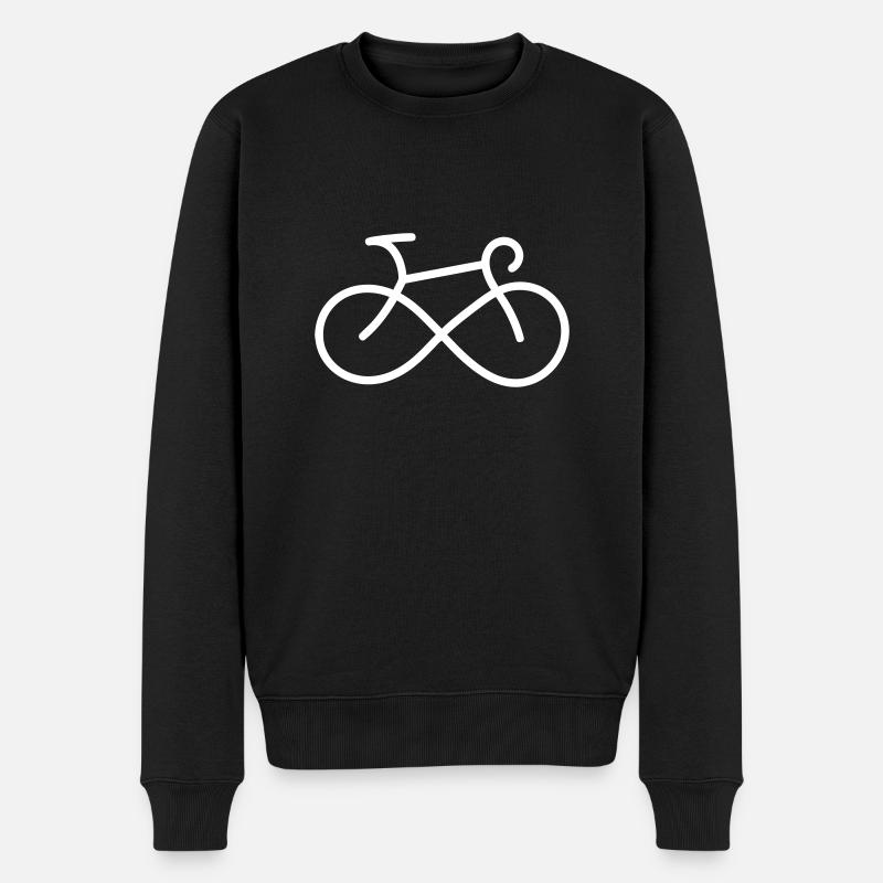 UNENDLICH STILISIERTES FAHRRAD - Männer Premium Bio Pullover - Schwarz