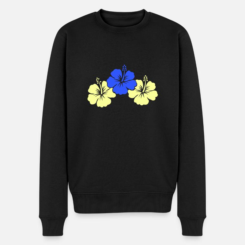 Fleurs d’hibiscus - Pull Premium bio Homme - noir
