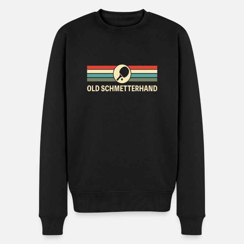 Tischtennis Old Schmetterhand Hobby - Männer Premium Bio Pullover - Schwarz
