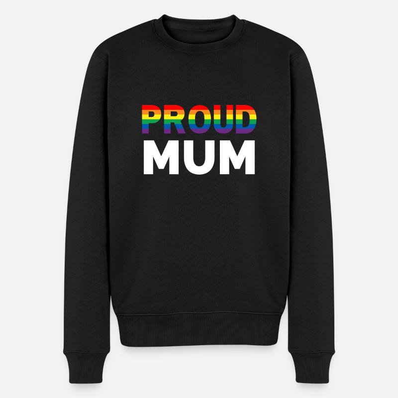 Proud Mum Rainbow - Männer Premium Bio Pullover - Schwarz