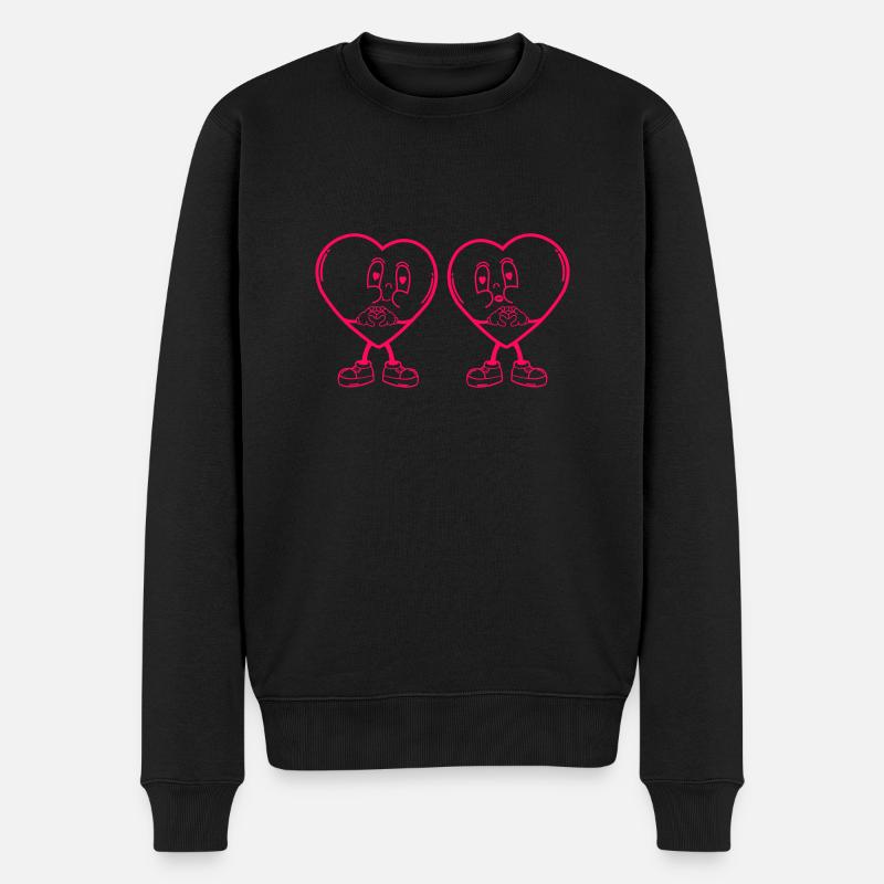 Amour des cœurs comiques - Pull Premium bio Homme - noir