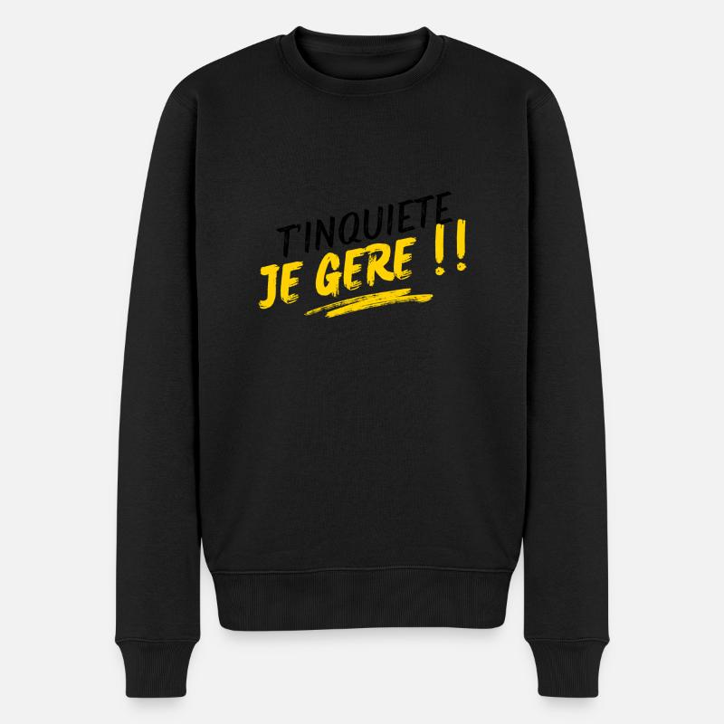 Keine Sorge, ich werde mich darum kümmern!! - Männer Premium Bio Pullover - Schwarz