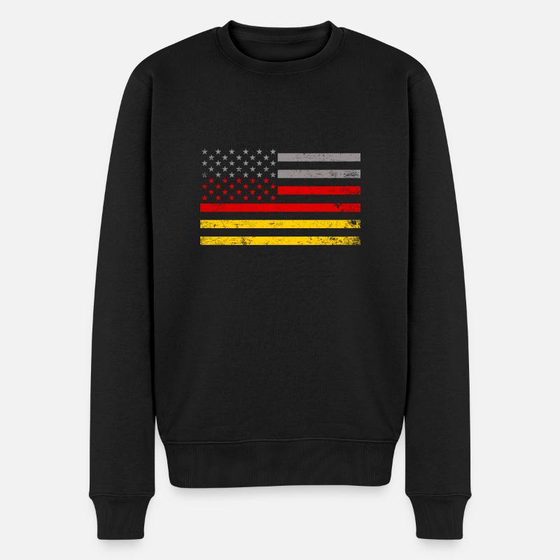 American German - Männer Premium Bio Pullover - Schwarz