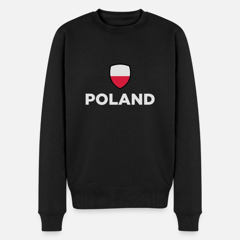 Drapeau national de Pologne - Pull Premium bio Homme - noir