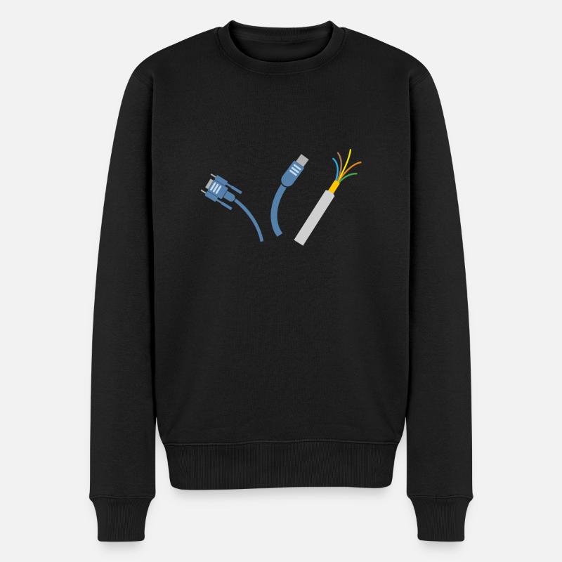 Kabel - Männer Premium Bio Pullover - Schwarz