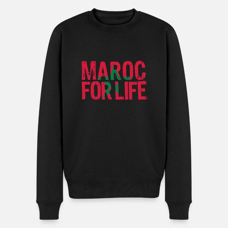 Marokko für das Leben Grunge vect - Männer Premium Bio Pullover - Schwarz