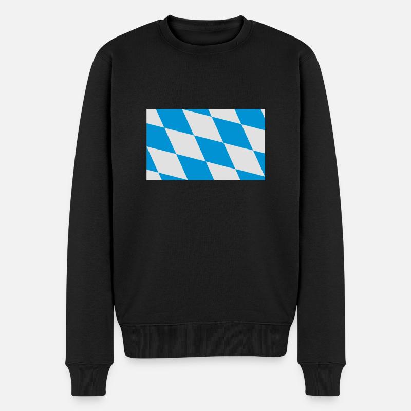Bayern Flagge Blau Weiß - Männer Premium Bio Pullover - Schwarz