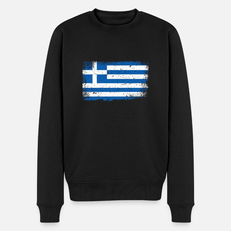 Drapeau de la grèce - Pull Premium bio Homme - noir
