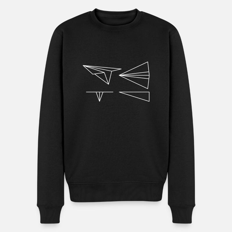 PaperPlaneTechnicalDrawingChalk - Pull Premium bio Homme - noir