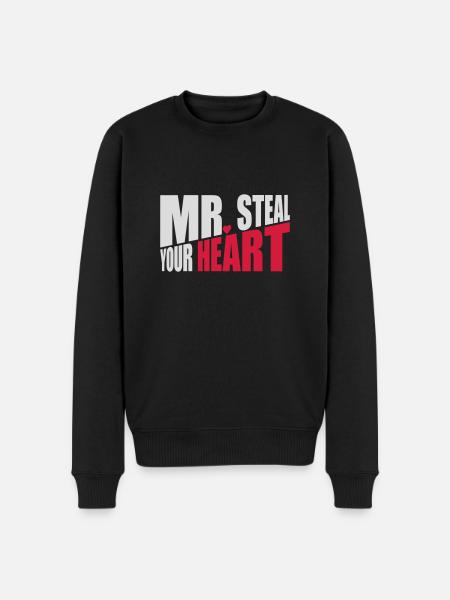 Mr steal your heart - Men's Premium Organic Jumper - black