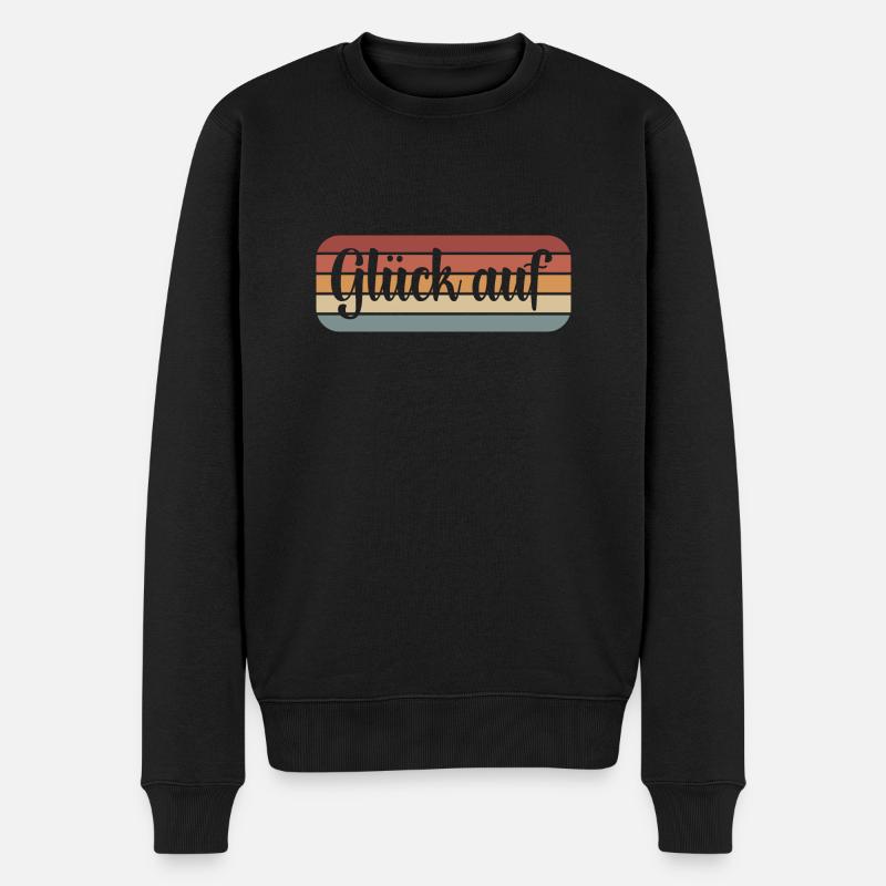 Glück auf Gruß - Männer Premium Bio Pullover - Schwarz