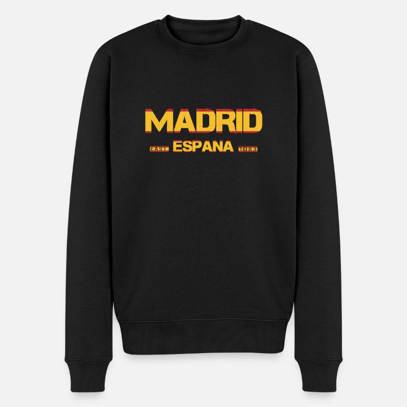 Madrid - Espagne - Pull Premium bio Homme - noir