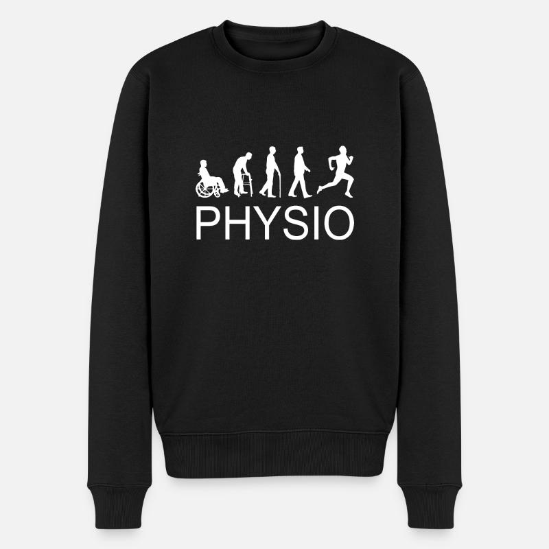 Physio Silhouette weiß - Männer Premium Bio Pullover - Schwarz