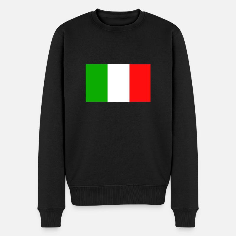 Italie, Italie, drapeau, drapeau - Pull Premium bio Homme - noir