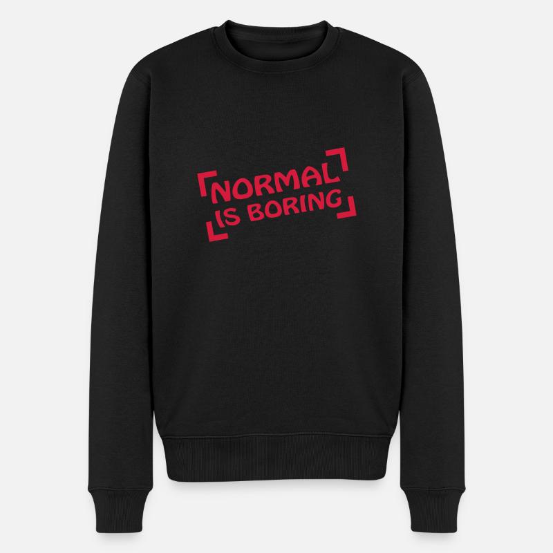 Normal Is Boring Frame - Männer Premium Bio Pullover - Schwarz