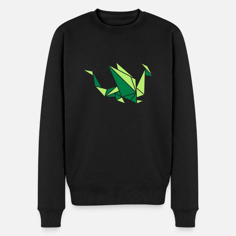 Origami: Drache - Männer Premium Bio Pullover - Schwarz