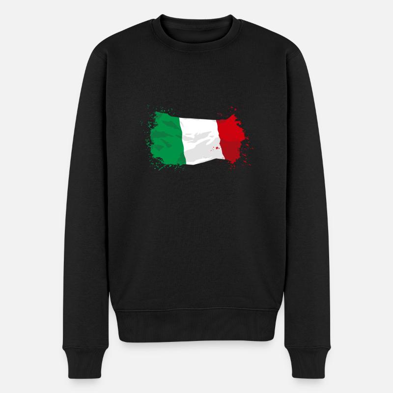 Italy Flag - Männer Premium Bio Pullover - Schwarz