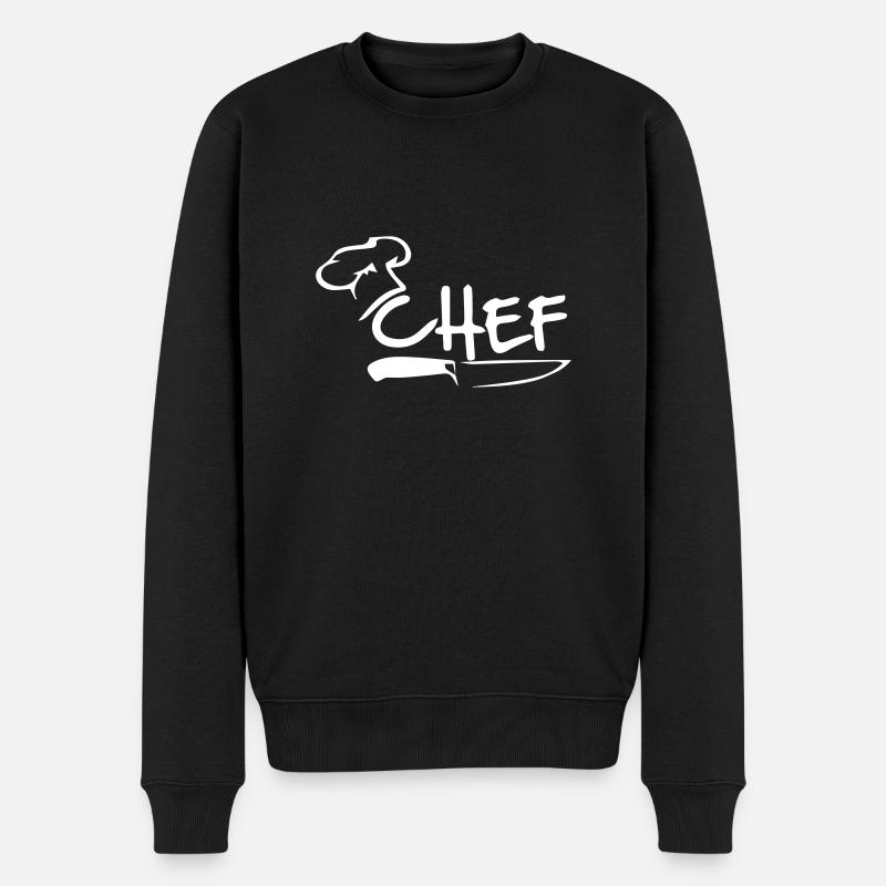 Chef - Männer Premium Bio Pullover - Schwarz