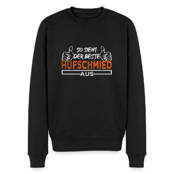 Hufschmied Pferd Reiterin Westernreiten - Männer Premium Bio Pullover - Schwarz - Vorne - Nico (187cm)