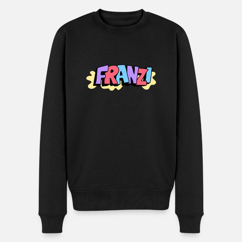 Grafitti Name Franzi - Männer Premium Bio Pullover - Schwarz