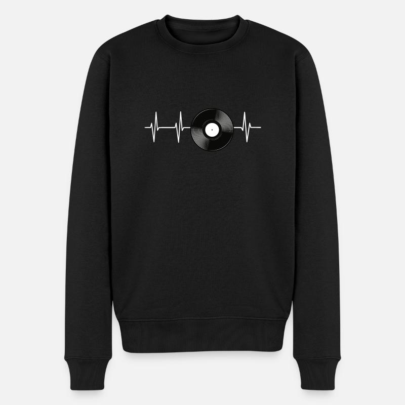 Platte LP Pulsschlag - Männer Premium Bio Pullover - Schwarz