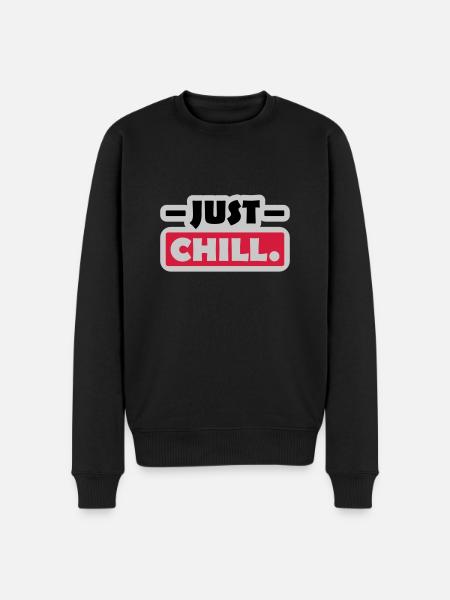 Just Chill Text Logo - Men's Premium Organic Jumper - black