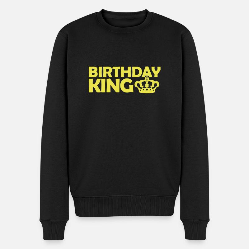 Birthday King Party Logo - Männer Premium Bio Pullover - Schwarz