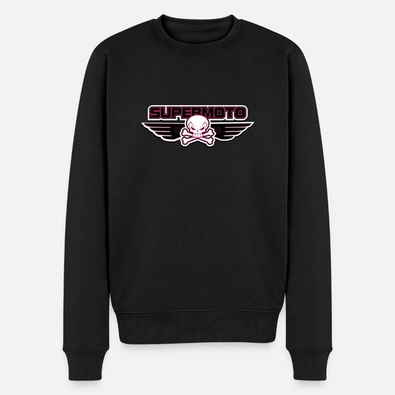 SUPER MOTO Pirates rose - Pull Premium bio Homme - noir