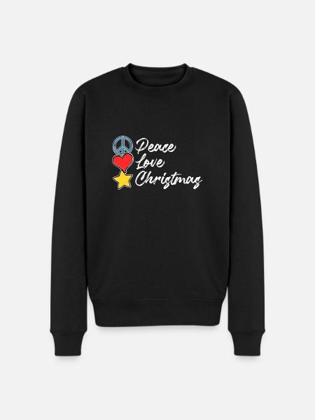 peace love christmas - Men's Premium Organic Jumper - black