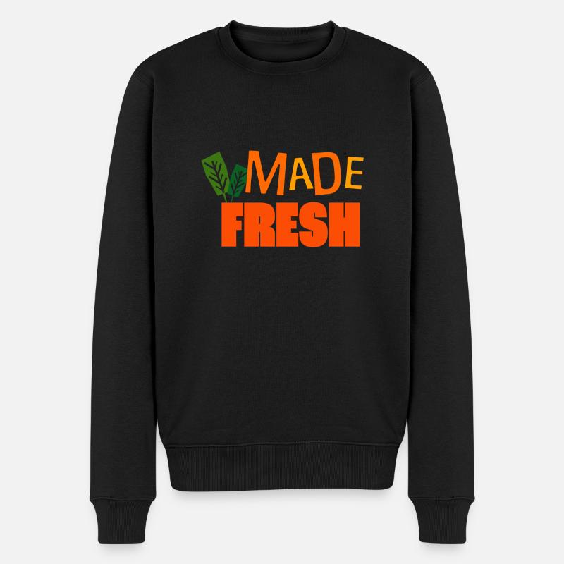 Made Fresh - Männer Premium Bio Pullover - Schwarz
