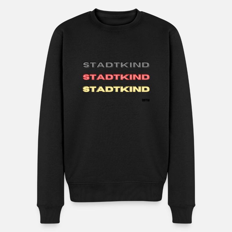 Stadtkind Ostw 2 - Männer Premium Bio Pullover - Schwarz