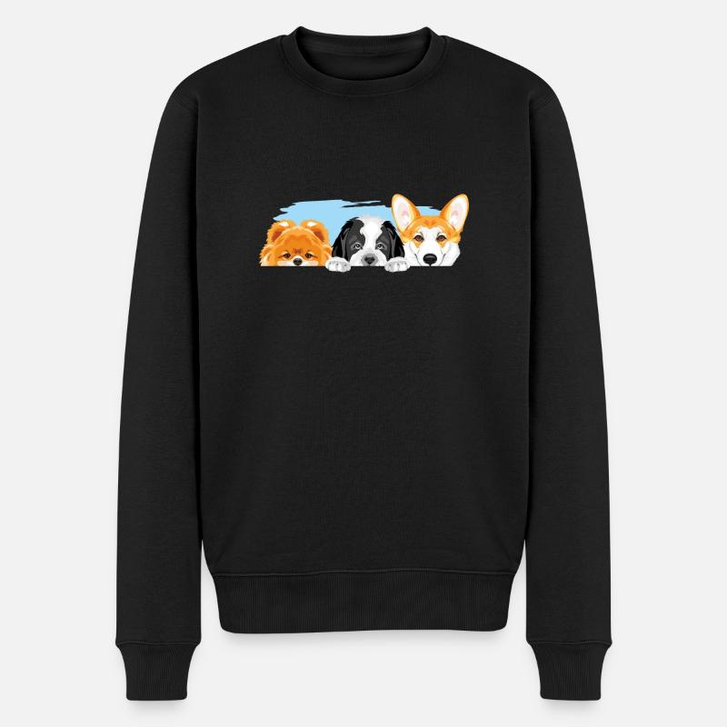 Hunde sind beste Freunde - Männer Premium Bio Pullover - Schwarz