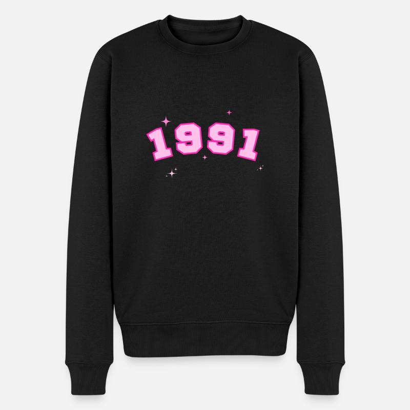 1991 rose étoile - Pull Premium bio Homme - noir
