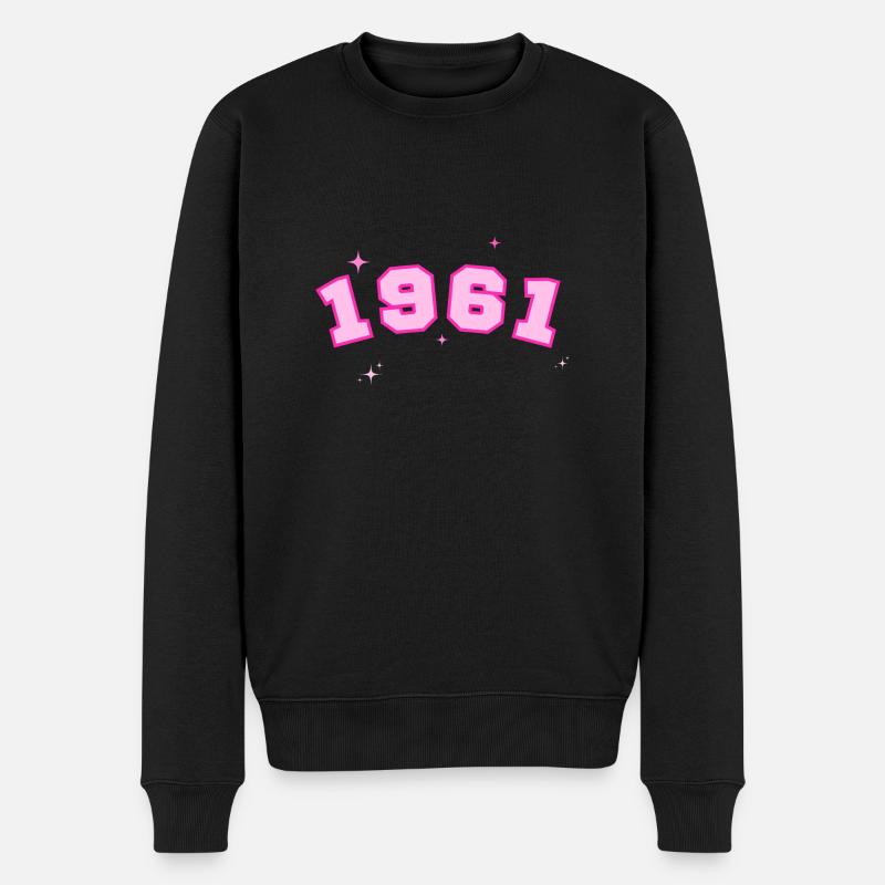 1961 Rosenstern - Männer Premium Bio Pullover - Schwarz