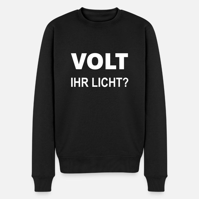 Volt Ihr Licht - Männer Premium Bio Pullover - Schwarz