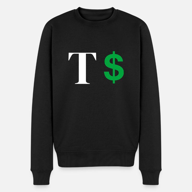 Lettre t dollar - Pull Premium bio Homme - noir
