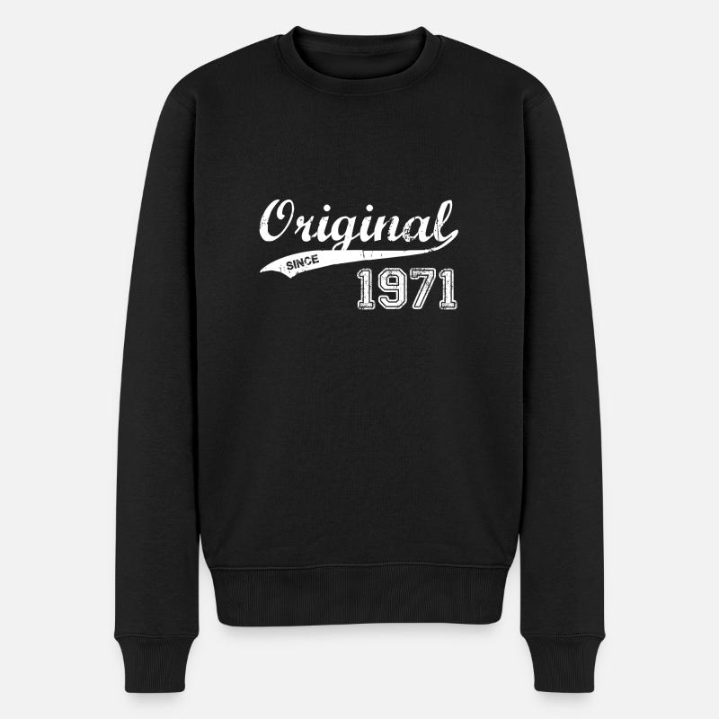 1971 - Männer Premium Bio Pullover - Schwarz