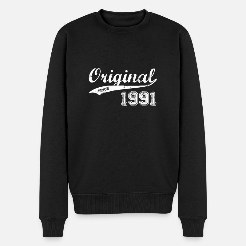 1991 - Männer Premium Bio Pullover - Schwarz